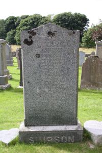 Simpson stone in the Gartly churchyard